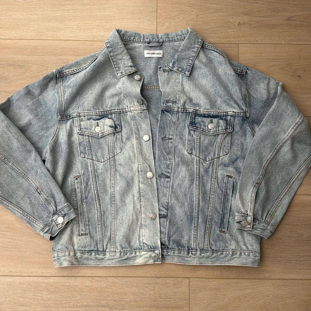 Balenciaga denim jacket with crystal details